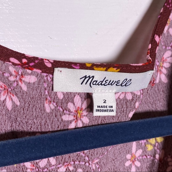 Madewell Tie Sleeve Wrap Top Butterfly Print - Picture 6 of 10